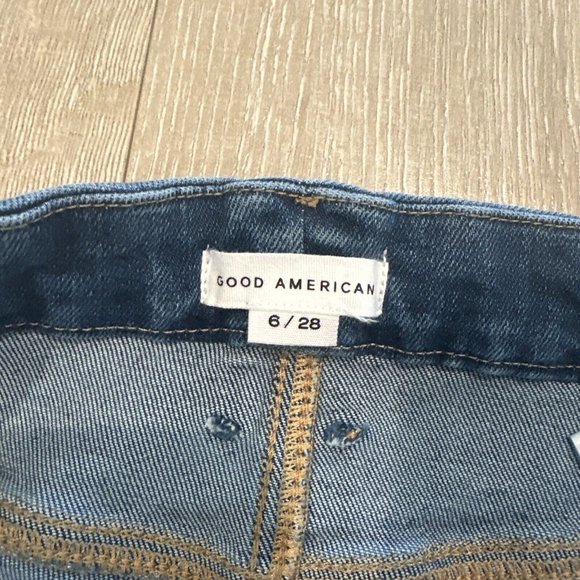 NEW Good American Women’s Straight Leg Jeans Indigo Size 6/28 - Picture 7 of 10